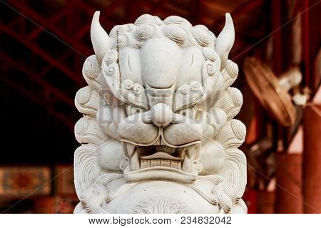 Lion Statue In Chaina And Thailand  Temple
