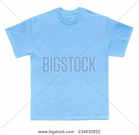 Blank T Shirt Color Carolina Blue Template On White Background