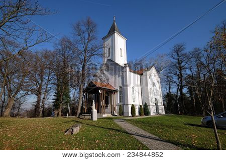 SISAK, CROATIA - DECEMBER 07: Church of Visitation of the Virgin Mary in Sisak, Croatia, on December 07, 2017.