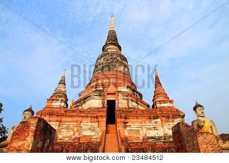 Thaise tempel, Boeddha, Ayutthaya.