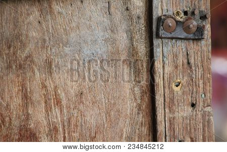 Old Wooden Door That Has Been Used For A Long Time.