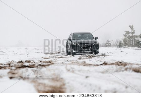 Minsk, Belarus - March 30, 2018: Exterior Of Second Generation Of Mazda Cx-9 7-passenger Suv Outdoor