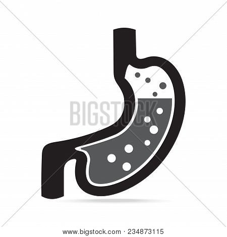 Gastritis Icon, Medical Sign  Flat Style Illustration