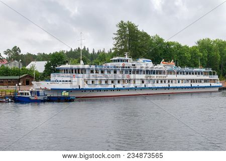 Russia, Island Valaam - August 18, 2017:  Floating Hotel 