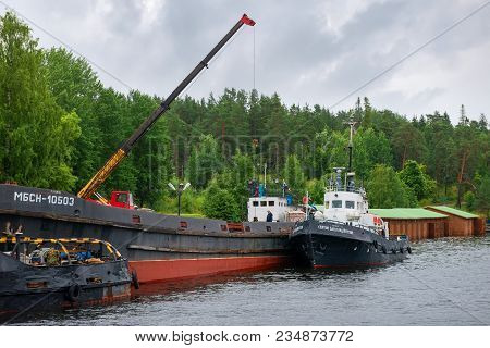 Russia, Island Valaam - August 18, 2017: Spaso-preobrazhensky Valaam Stauropegial Monastery, Monaste
