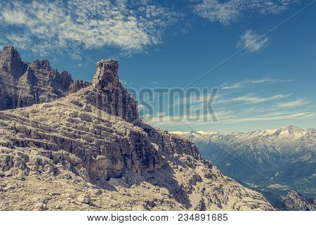 Spectacular Mountain Ridge. Brenta Dolomites Are Unesco World Heritage Site.