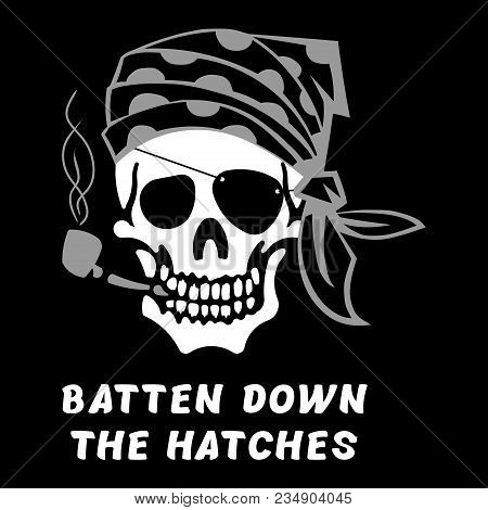 Vector Image Of Skull Captain With Inscription 