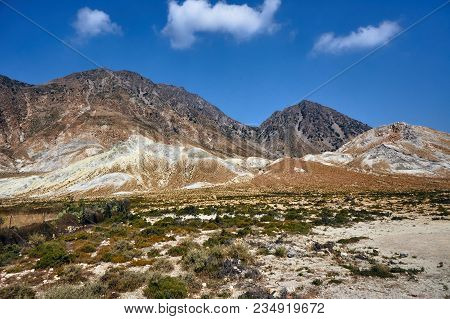 Rocky Mountain Top On The Island Of Nisiros In Greece