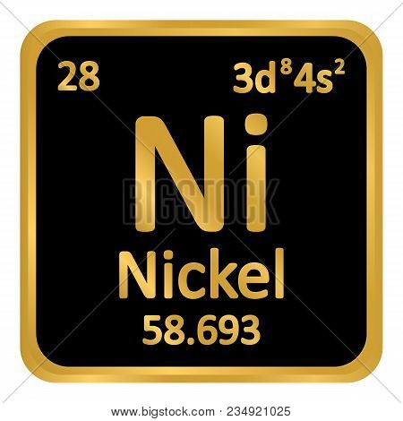 Periodic Table Element Nickel Icon On White Background. Vector Illustration.