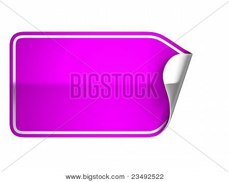 Magenta adesivo o etichetta su bianco