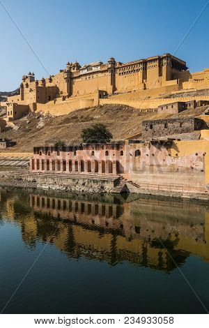 Amer Fort. The Fortified Residence Of Raja Man Singha. In Northern Suburb Of Jaipur, On The Crest Of