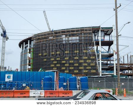 San Francisco, Ca - March 18, 2018: Chase Arena In The Middle Of Construction, With The Dome Shape F