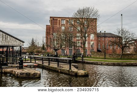 The Entry Point Of The Dry Dock In Wigan On The Canal