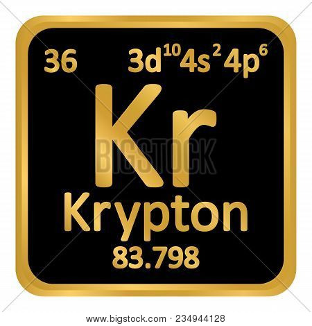 Periodic Table Element Krypton Icon On White Background. Vector Illustration.