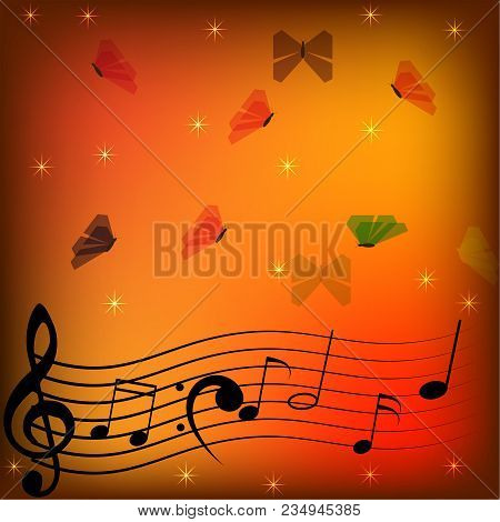 Harmony Composition. Music And Spiritual Purity. Vector Illustration.