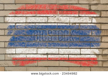 Bandera de Tailandia de en Grunge muro pintado con tiza