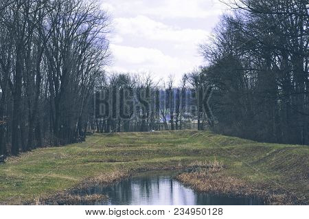 Lake In The Czech Forest During Hike