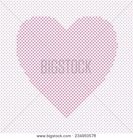 Heart Shaped Love Concept Background Design - Vector Pattern Graphic From Pink Hearts