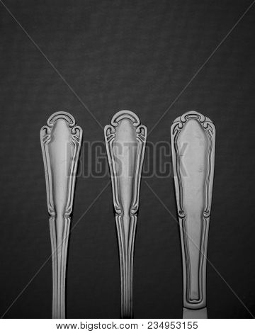 Cutlery Set Fork Knife And Spoon Isolated On White Background Utensils Used In Kitchens