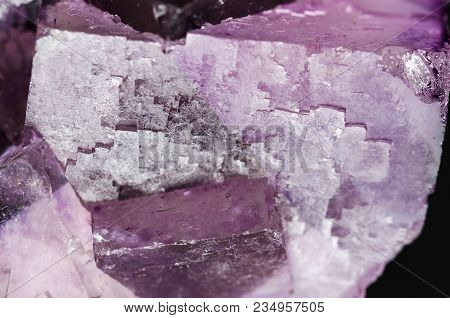 Fluorite Surface Closeup. Cubic Crystals Of Fluorspar, A Mineral Form Of Calcium Fluoride, Caf2. Col