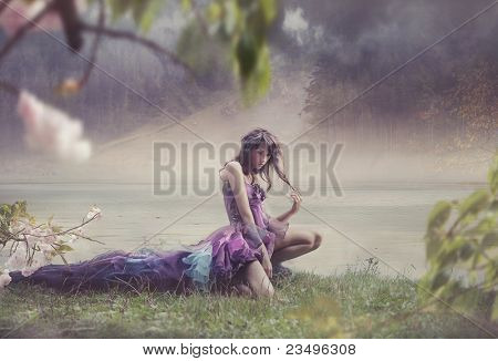 美容女性妖精風景