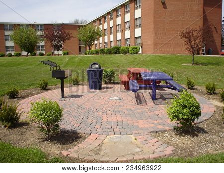 New Picnic And Seating Area With Grill In Front Of Whitney Hall, Defiance College, Donated By The Cl