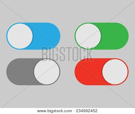 On And Off Switch Toggle Isolated Onbackground. Vector Illustration. Eps 10.