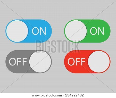 On And Off Switch Toggle Isolated Onbackground. Vector Illustration. Eps 10.
