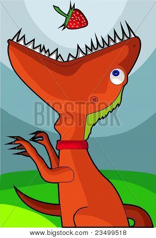 Dinossauro comendo Rosberry