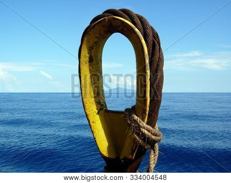 Oil Rig Traveling From Singapore To Malaysia.