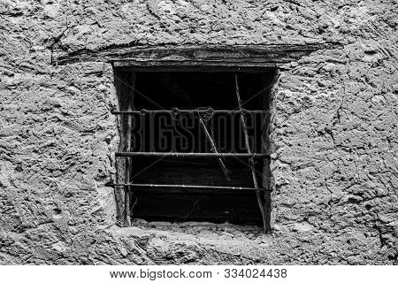 Old Window Of An Abandoned Barn In The Valle Dei Mulini In Lusiana In The Province Of Vicenza