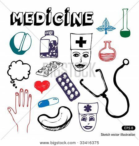 Jeu d'icônes de médecine