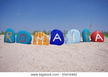 Romania multicolor on the sand
