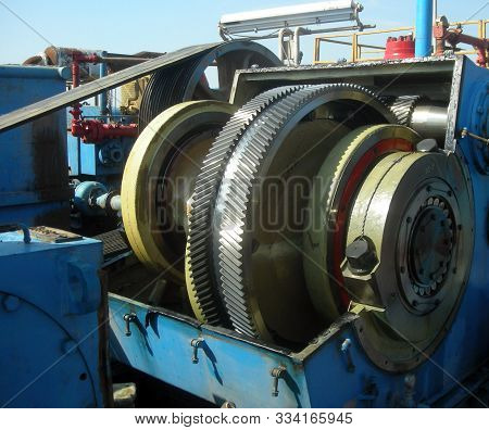 Land Rig Mud Pump Opened Up For Maintenance Inspections.