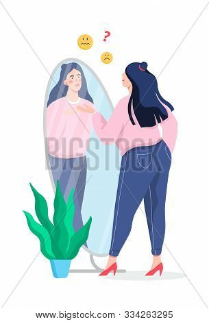Sad Fat Woman Looking Vector Photo Free Trial Bigstock