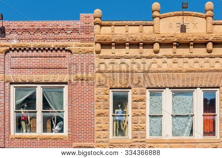Close Up Of Historic Buildings In The Center Of  Deadwood, South Dakota, Usa (national Historical La