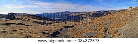 Autumn In The Mountains. Amazing Mountains Landscape During Fall Season.