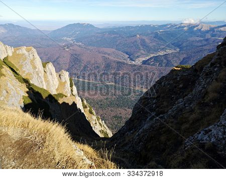 Autumn In The Mountains. Amazing Mountains Landscape During Fall Season.