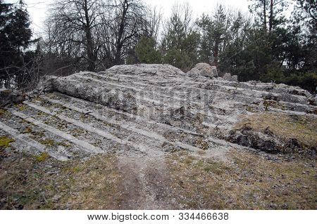 Adolf Hitler bunker remains.Residence 