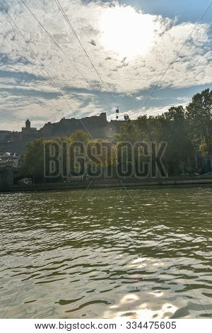 Kura River, Tbilisi City View From Boat Ride On The Kura River