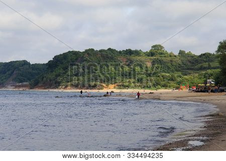 Beautiful Landscape Of The Baltic Sea Coast With The Sandy Beach.