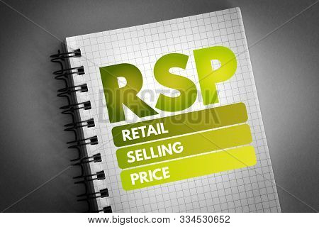 Rsp - Retail Selling Price Acronym, Business Concept Background