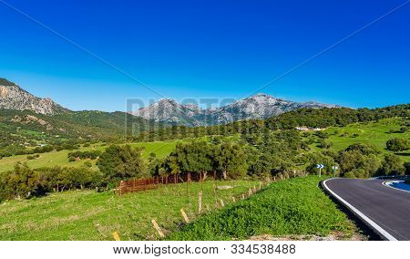 Landscape Near Ubrique, Cadiz. Spain, Andalusia In The Park Of Alcornocales