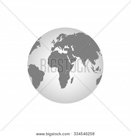 Earth Globes Isolated On White Background. Flat Planet Earth Icon. Vector Stock Illustration.