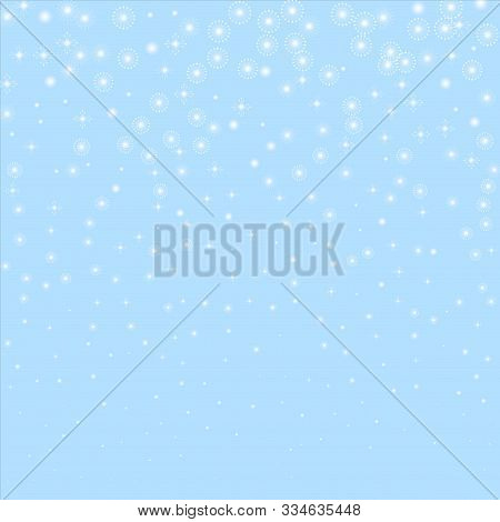 Sparce Snow Snow Flakes. Beauteous Winter Silver Snowflake Overlay Template. Fancy Vector Illustrati