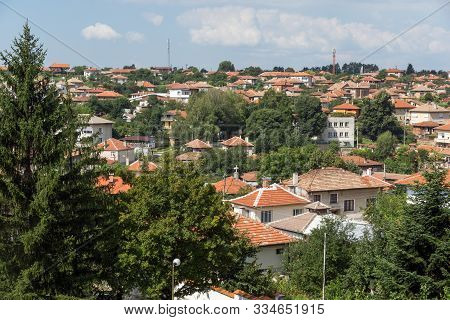 Kalofer, Bulgaria - August 5, 2018: Panoramic View Of Historic Town Of Kalofer, Plovdiv Region, Bulg