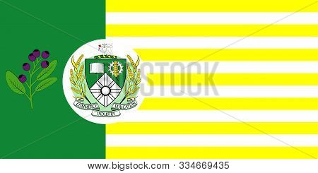 Flag Of Saskatoon Is The Largest City In The Canadian Province Of Saskatchewan. Vector Illustration