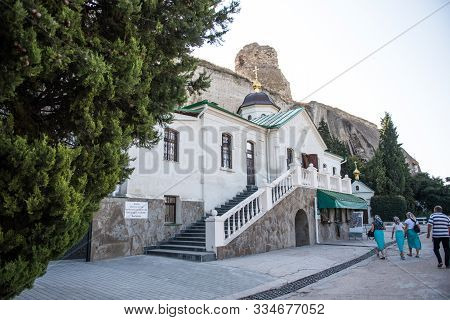 Crimea, Inkerman, 14.09.2019: Inkerman Cave Monastery In Crimea.