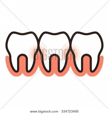 Paradontosis Symbol  Isolated On White Background - Vector Illustration