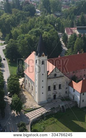 SAMOBOR, CROATIA - JUNE 19, 2011: Church of the Assumption of the Virgin Mary and Franciscan Monastery in Samobor, Croatia